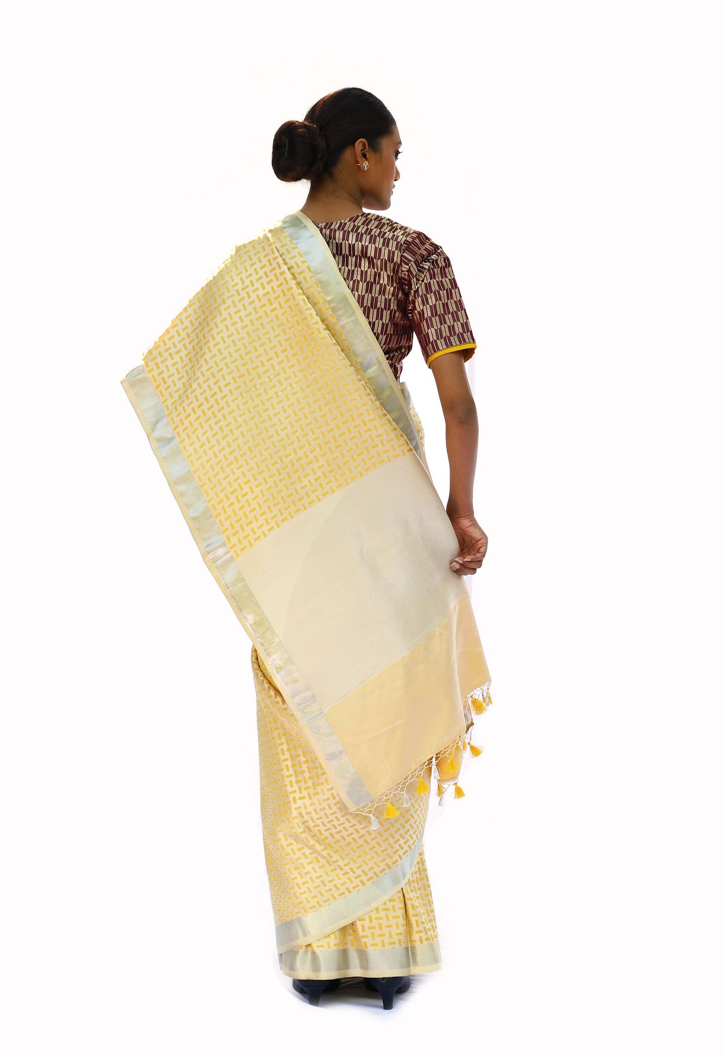 VARNIKA - ivory gold mashru silk saree