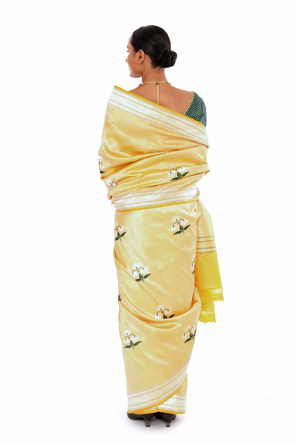 Dhara - lemon yellow Saree