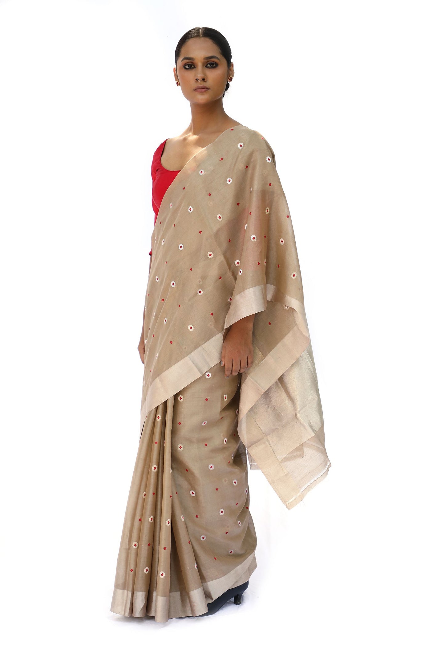 Ella - Beige Saree