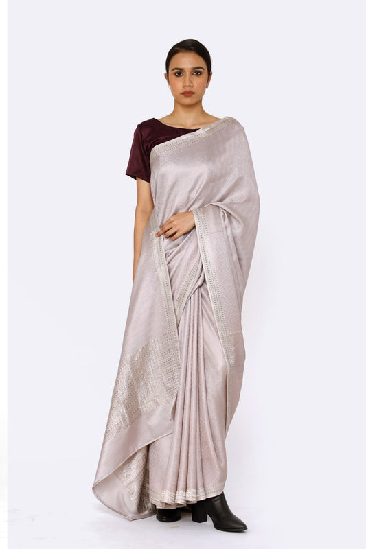 AJARA – soft mauve gajji silk saree