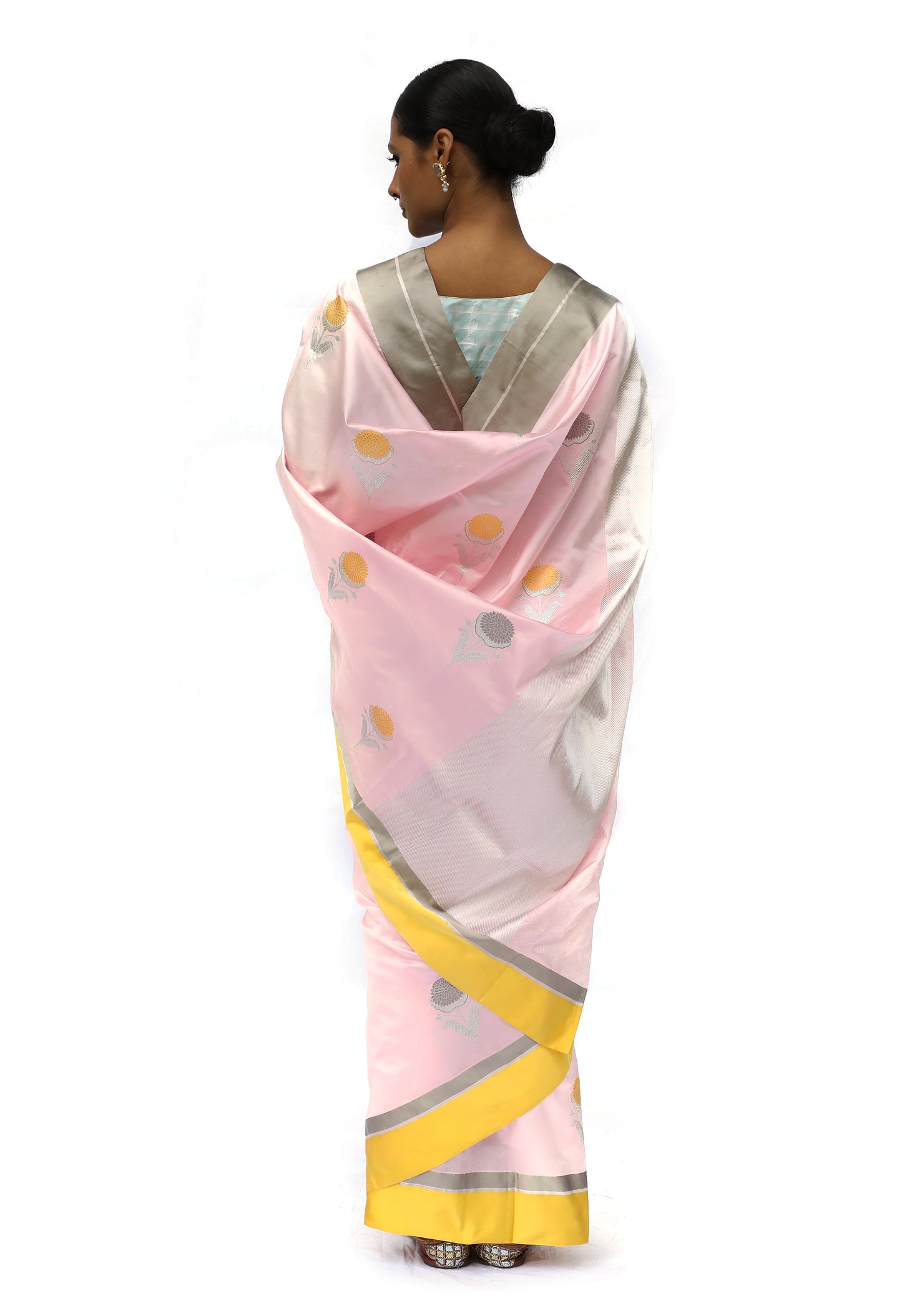 Prakriti - Pink Katan Silk Saree