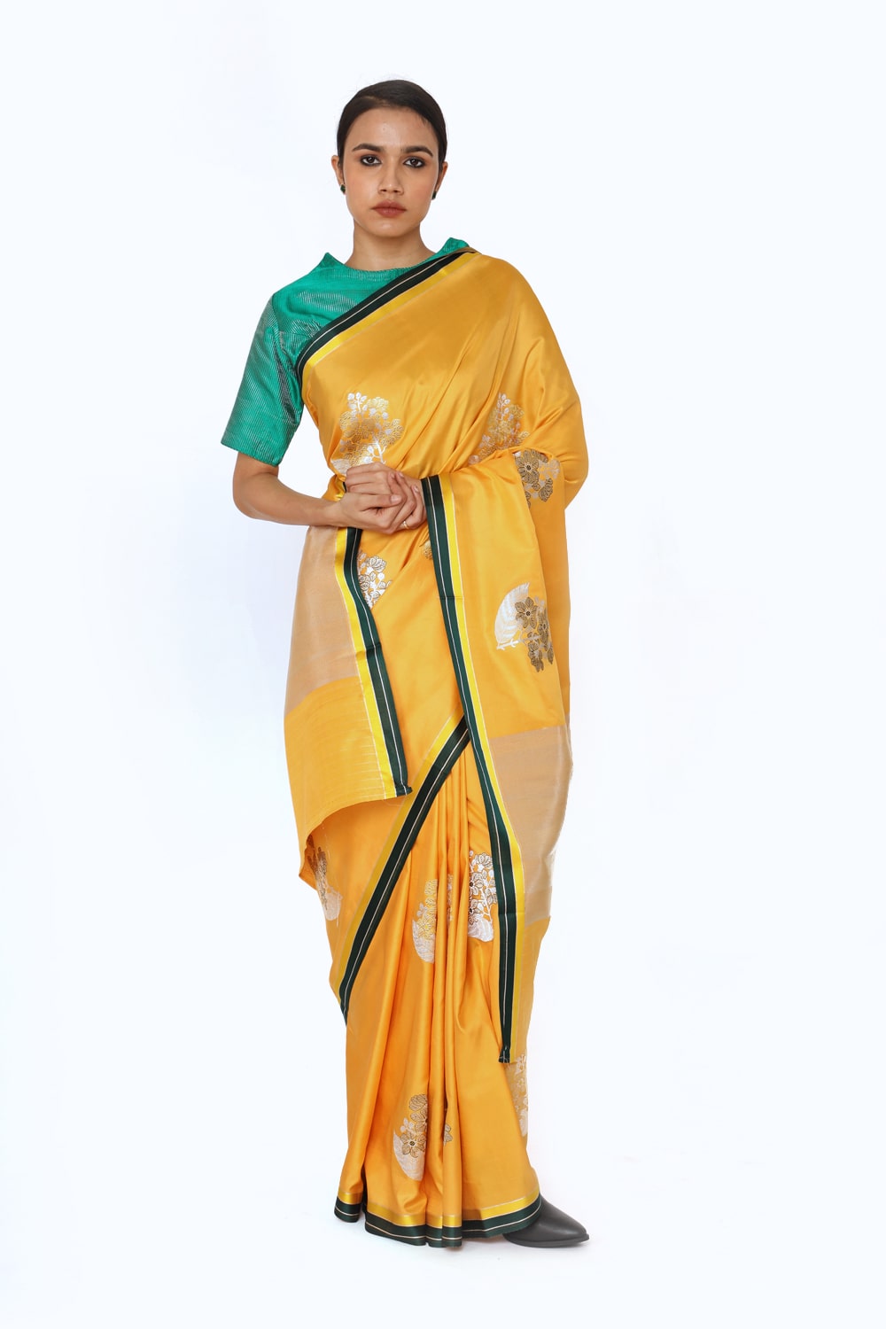 Prakriti - Mustard Katan Silk Saree