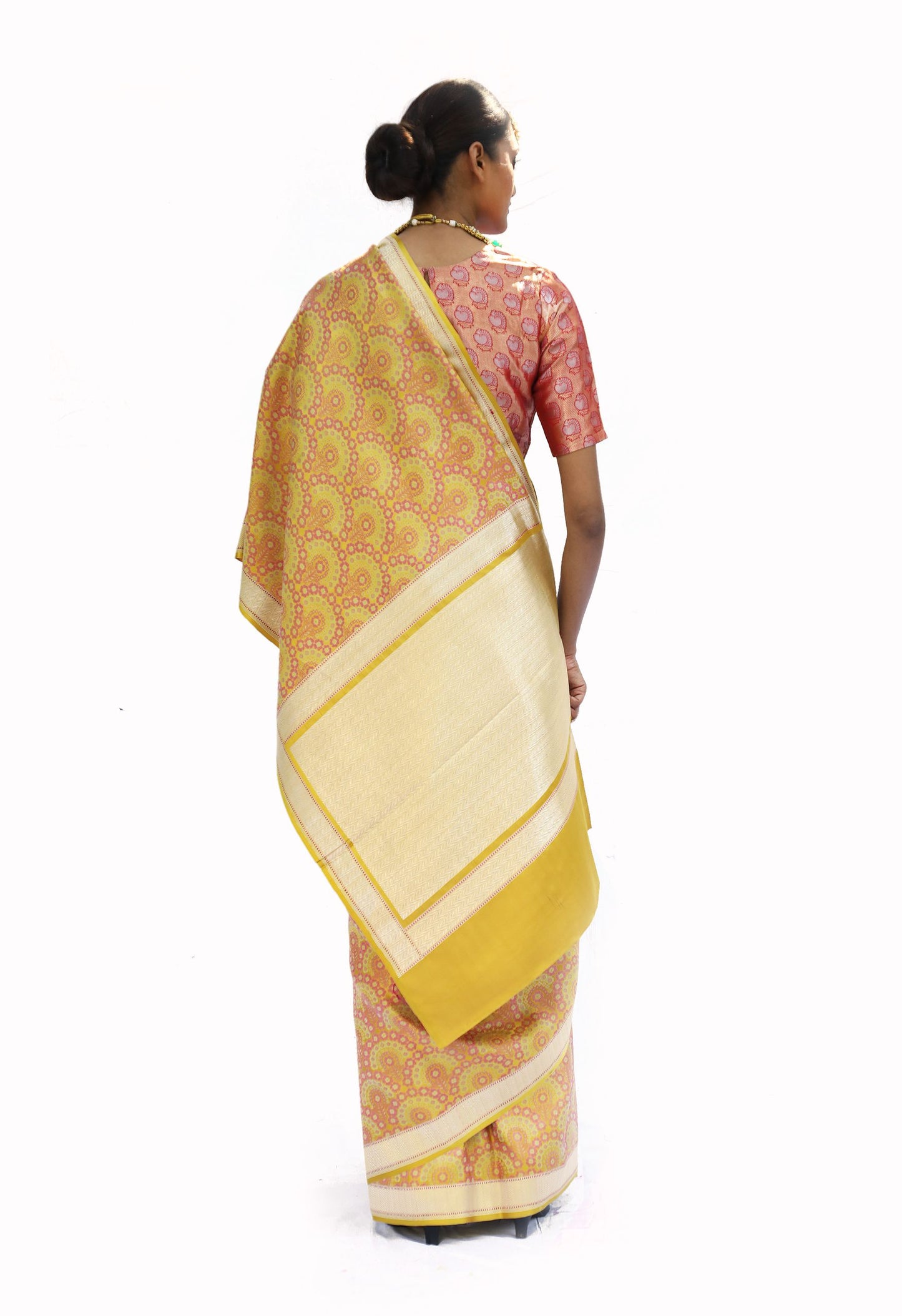 SRISHA - floral katan silk jaal banarasi saree