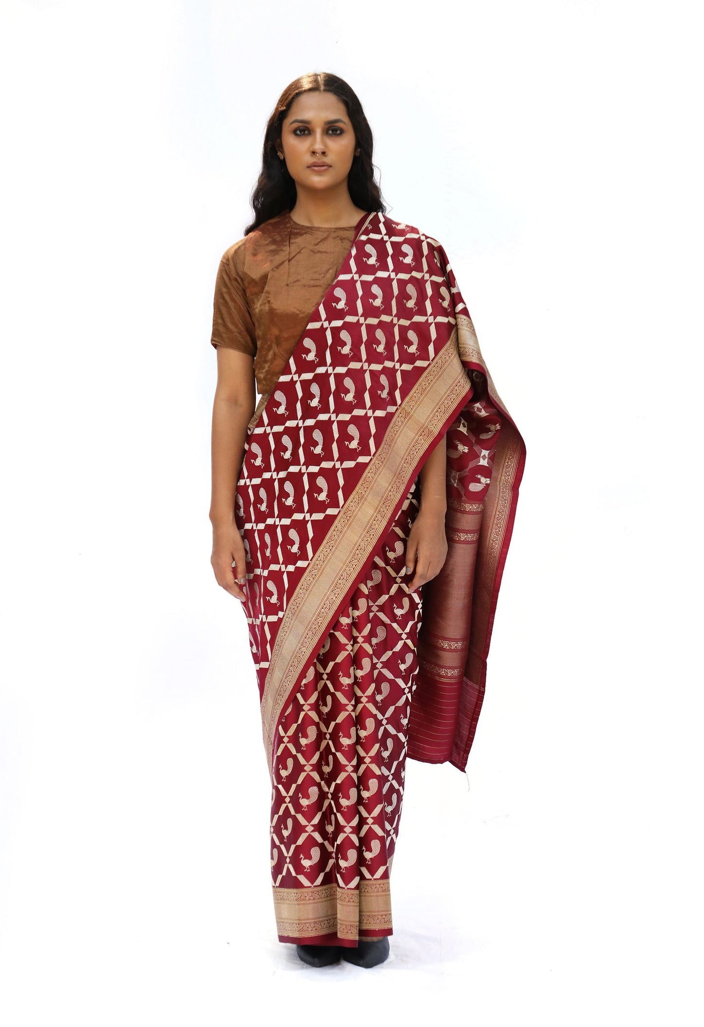 MAYURI – Wine katan silk saree