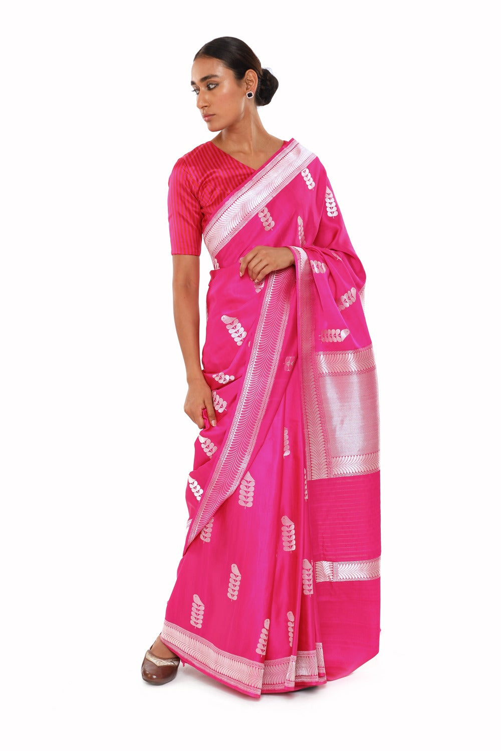 PATABAHAR – rani pink gajji silk saree