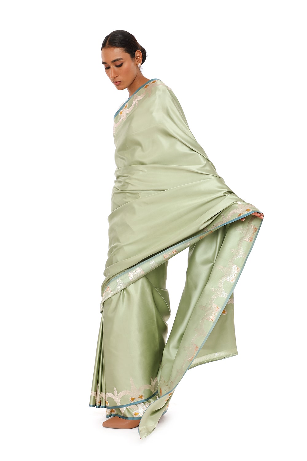 ANSHUL - Sea green saree