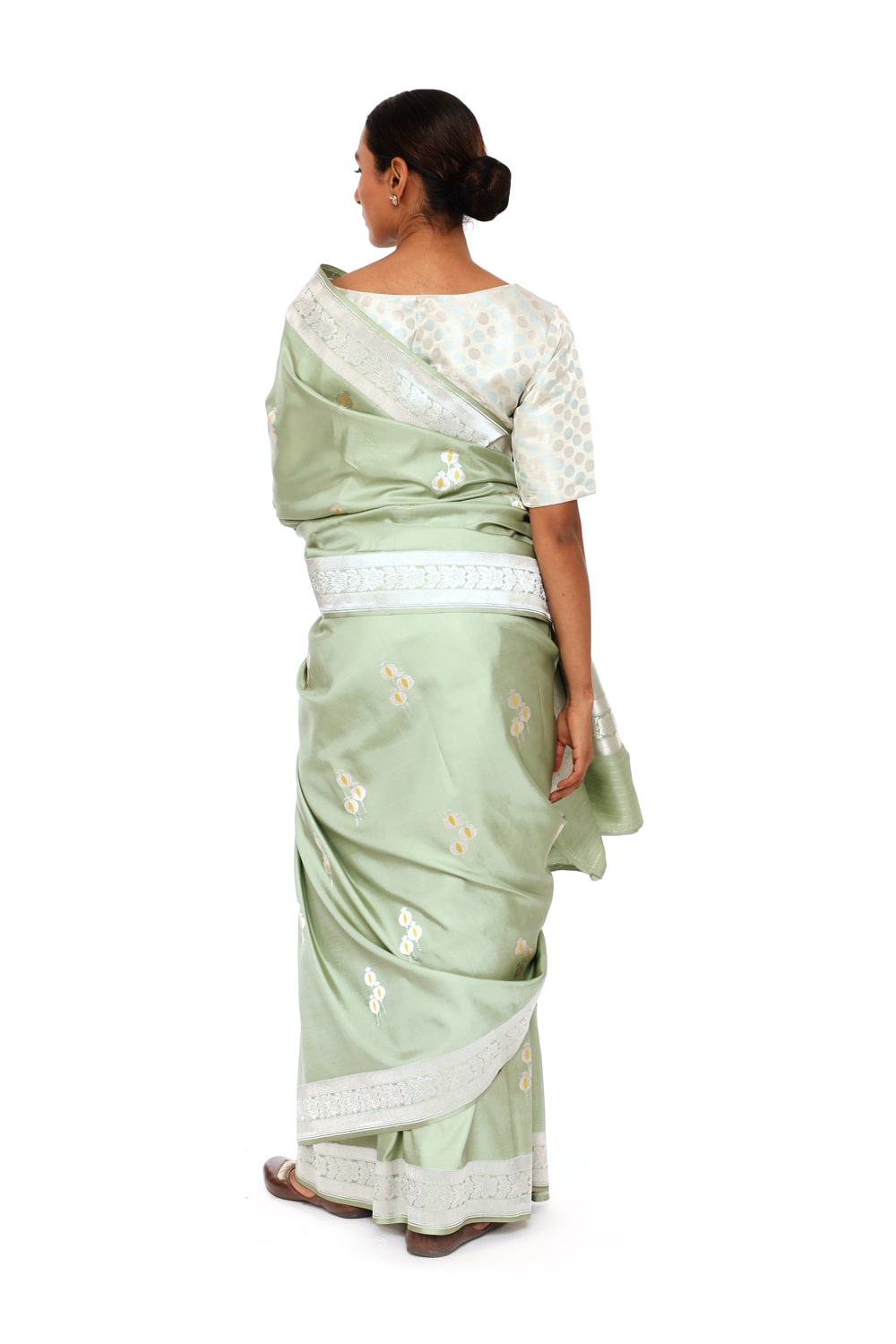 SUMAH – pista green saree