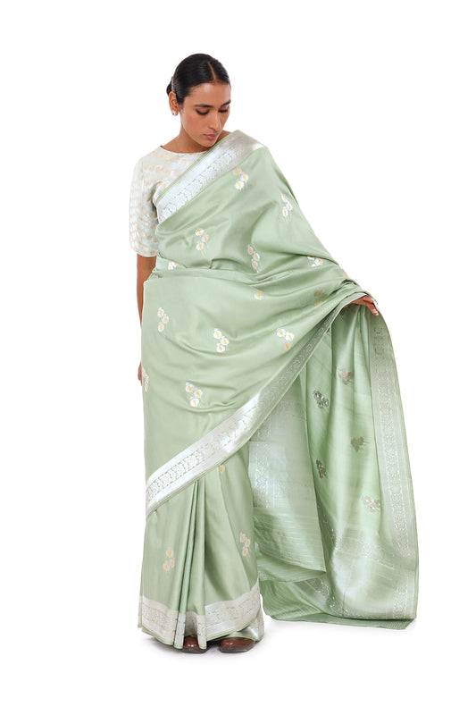 SUMAH – pista green saree