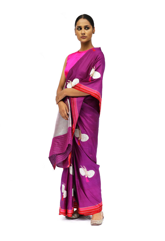 Prakriti - Purple Katan Silk Saree