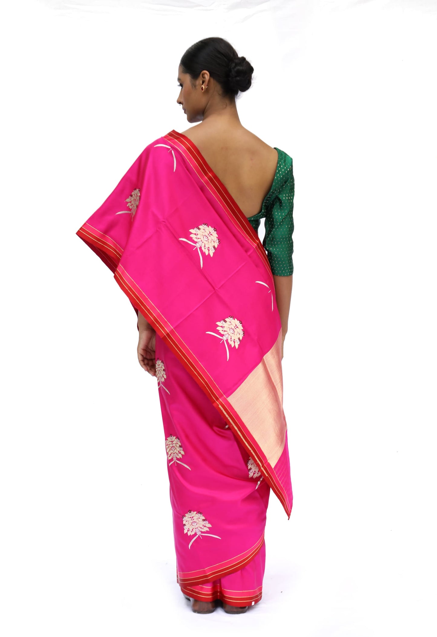 USHA-Rani Pink Saree