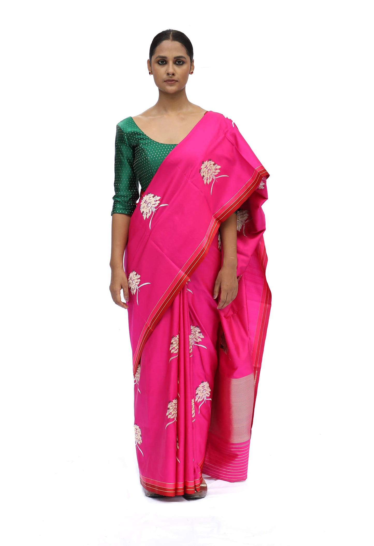 USHA-Rani Pink Saree