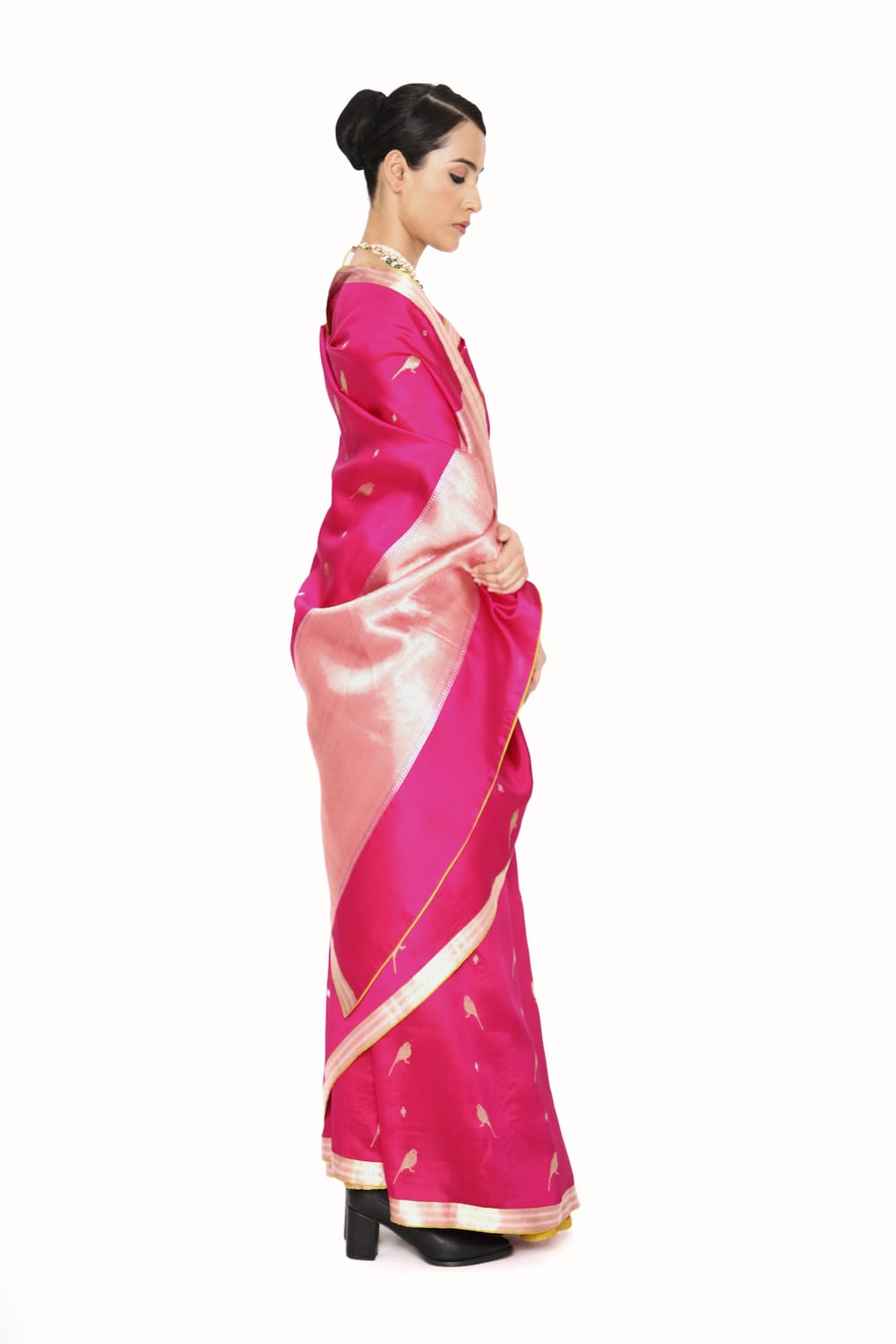 GAURAIYA -  rani pink silk saree