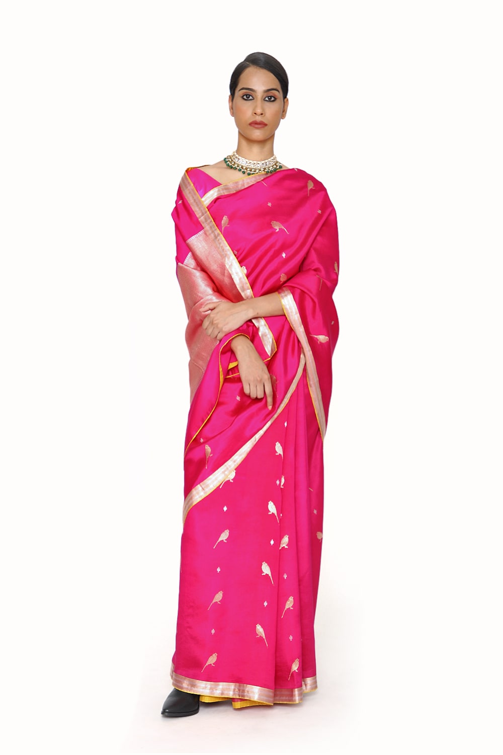 GAURAIYA -  rani pink silk saree