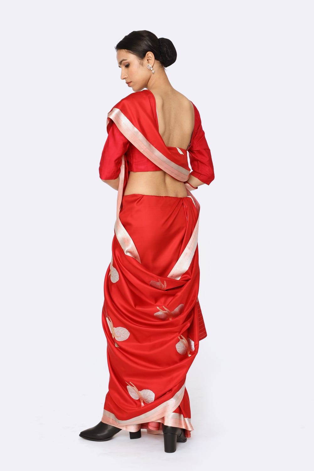 Prakriti - Red Katan Silk Saree