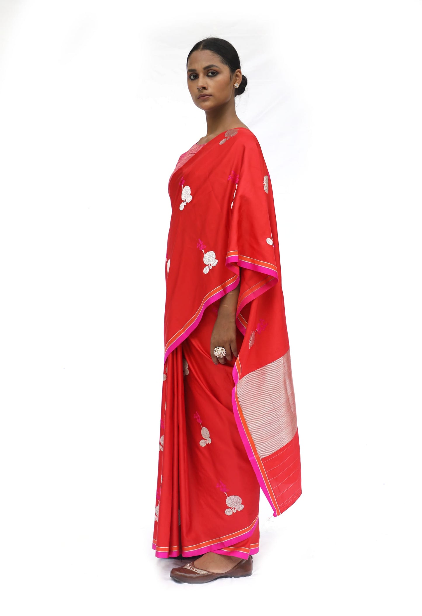 URVI- Vermillion Red Katan Silk Saree