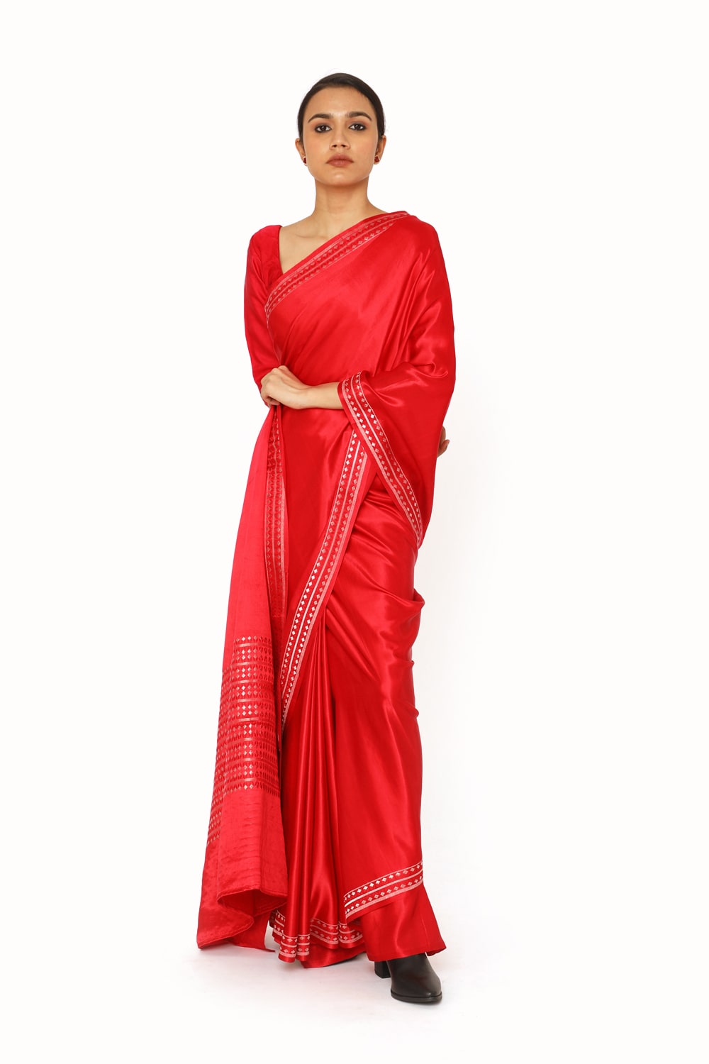 AJARA – red gajji silk saree