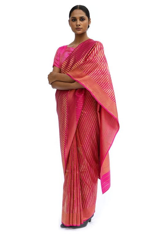 ADVAITA - rani pink saree