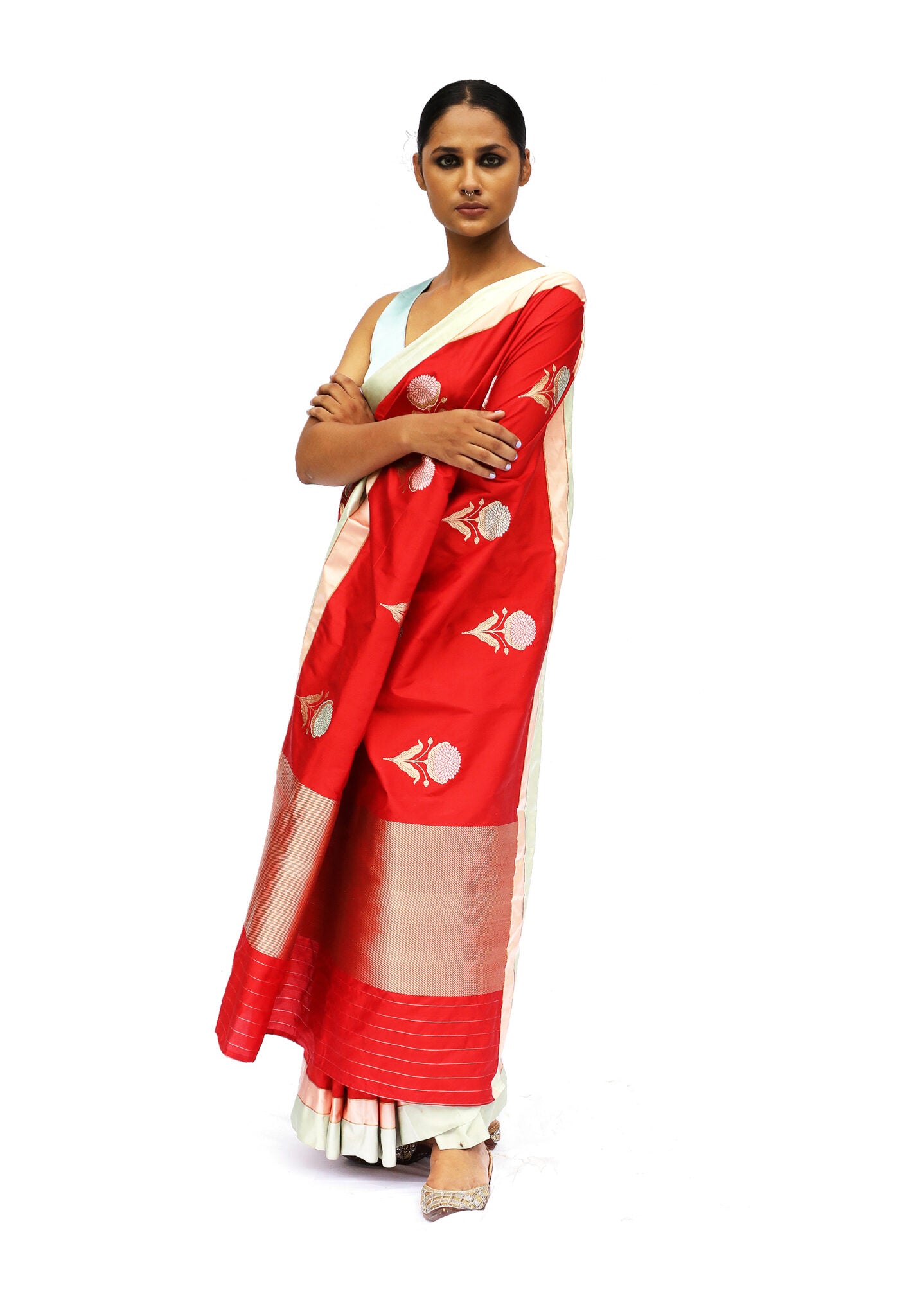 KEYA – Vermillion Katan Silk Saree