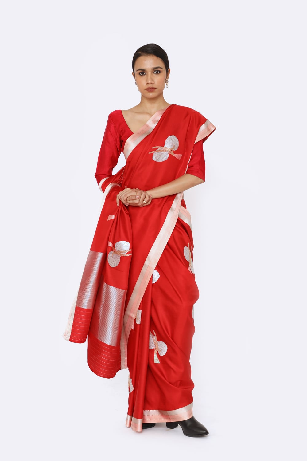 Prakriti - Red Katan Silk Saree