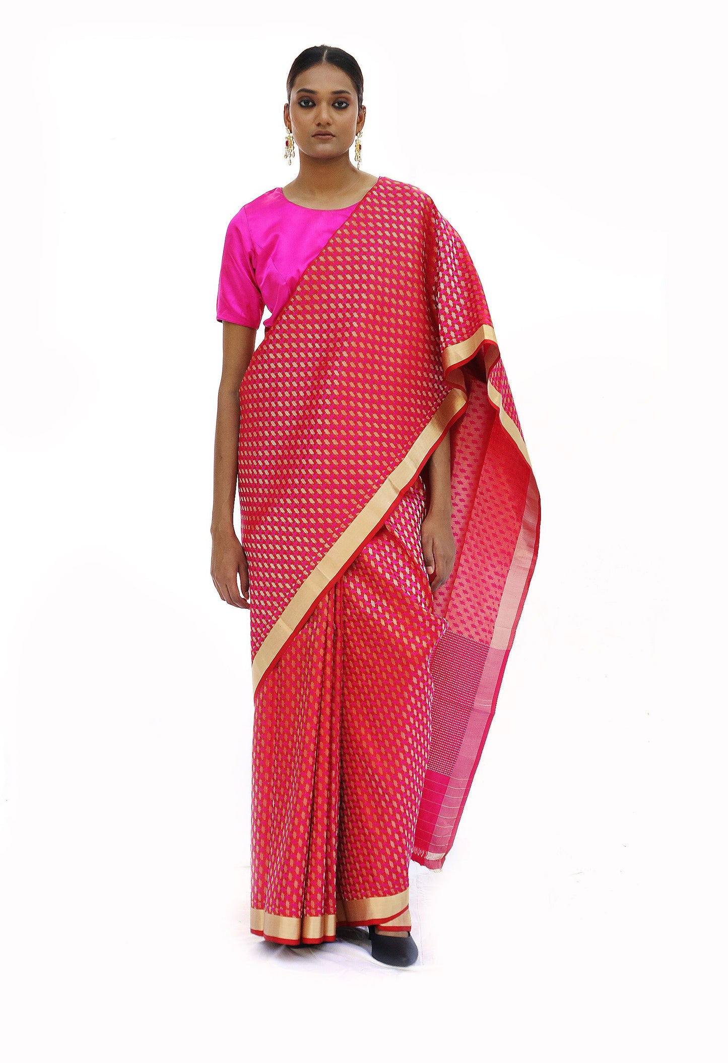 ITTA - red mashru silk saree