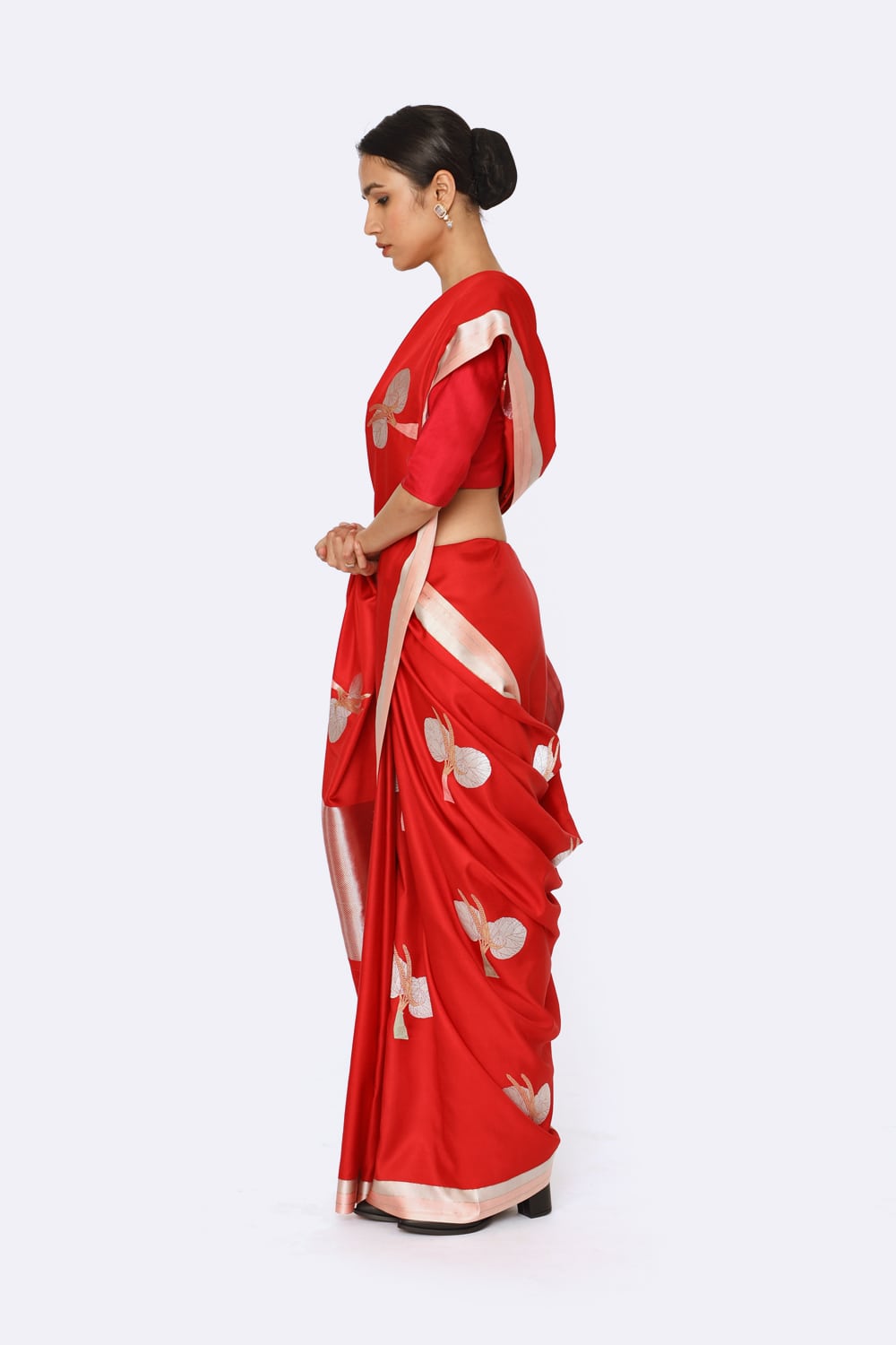 Prakriti - Red Katan Silk Saree