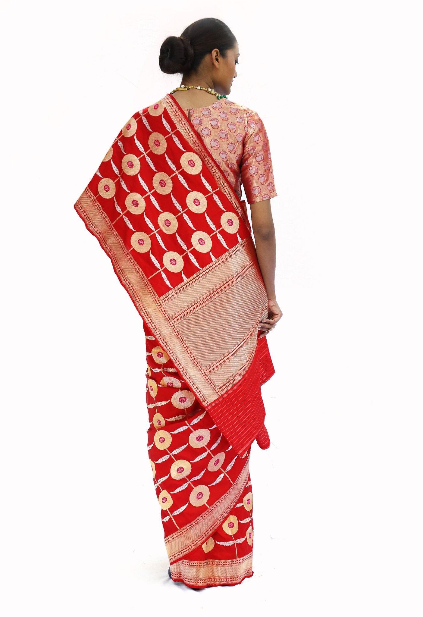 ARUNA - vermillion red saree