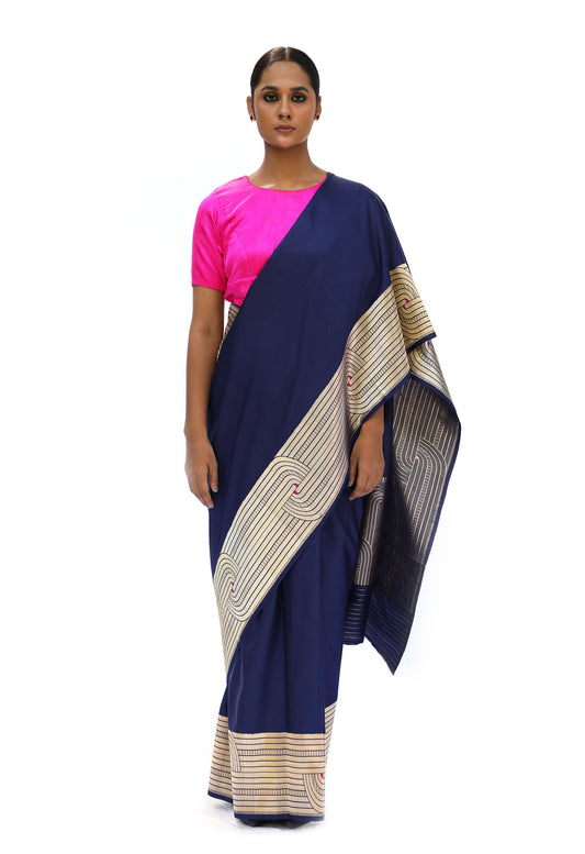 DIVIJA - royal blue katan silk saree