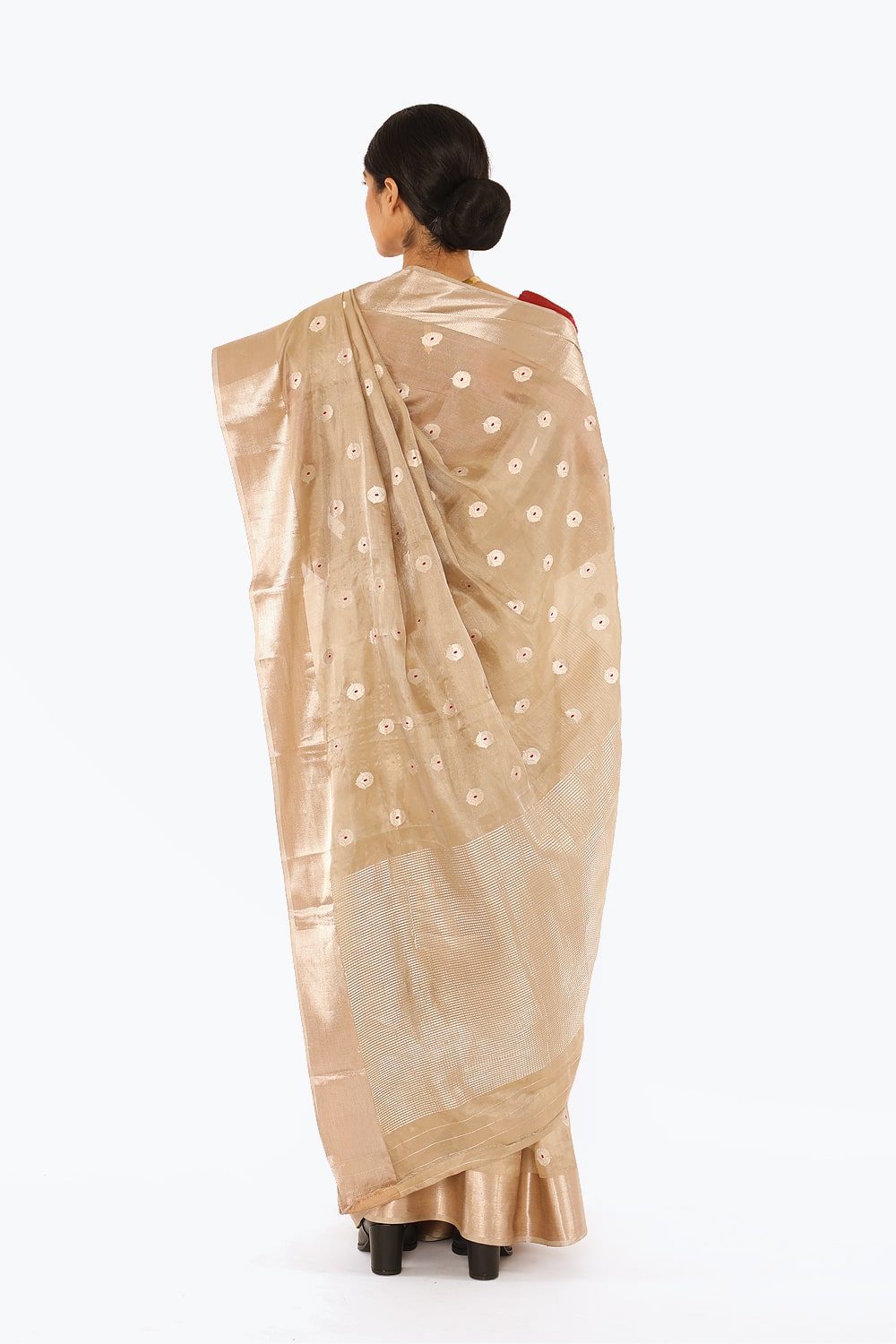 BOA -  Beige Cotton Tissue Saree