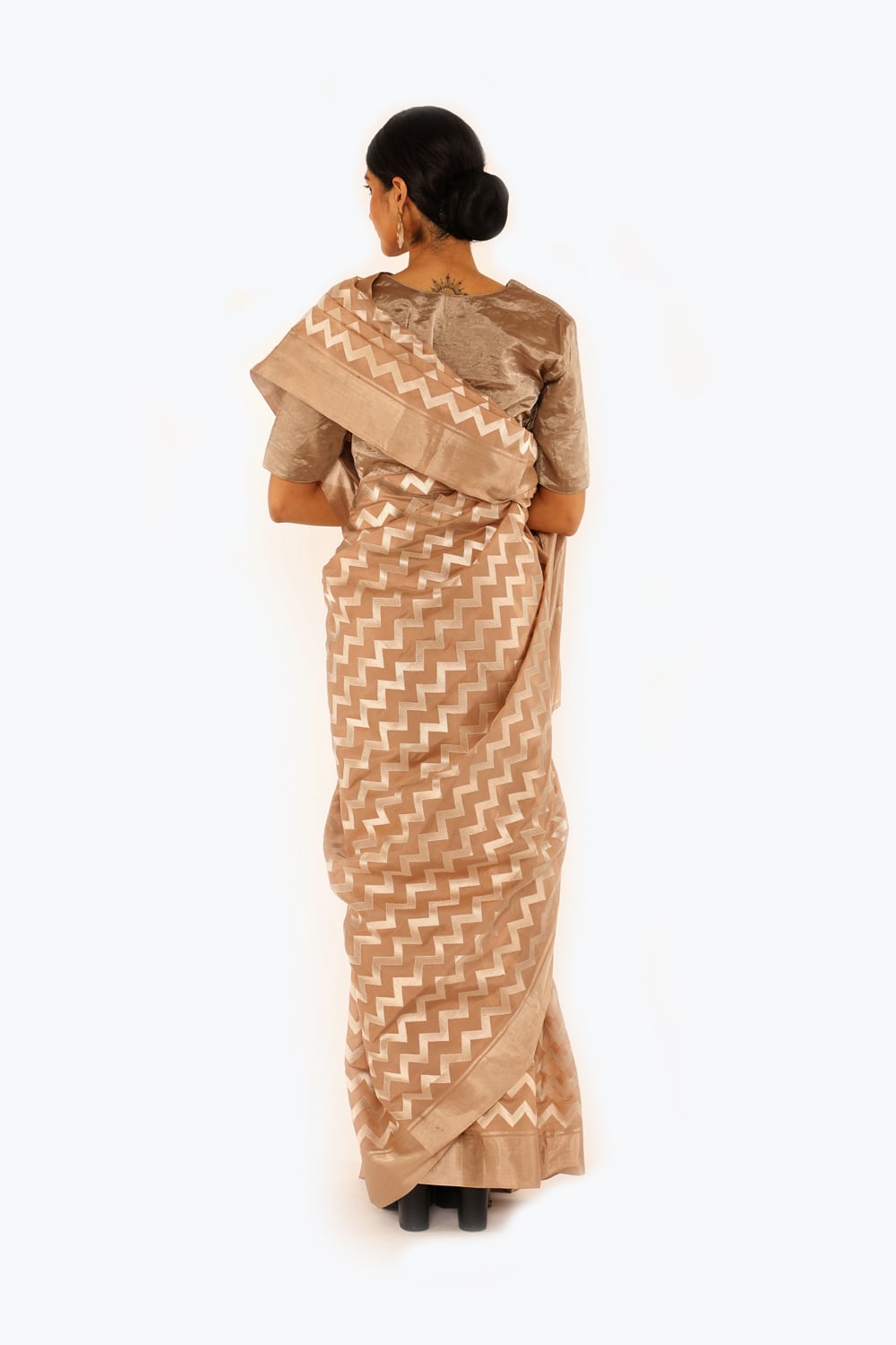 BOA -  Beige Chanderi Silk Saree