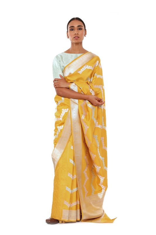 ELA-MUSTARD KATAN SILK SAREE