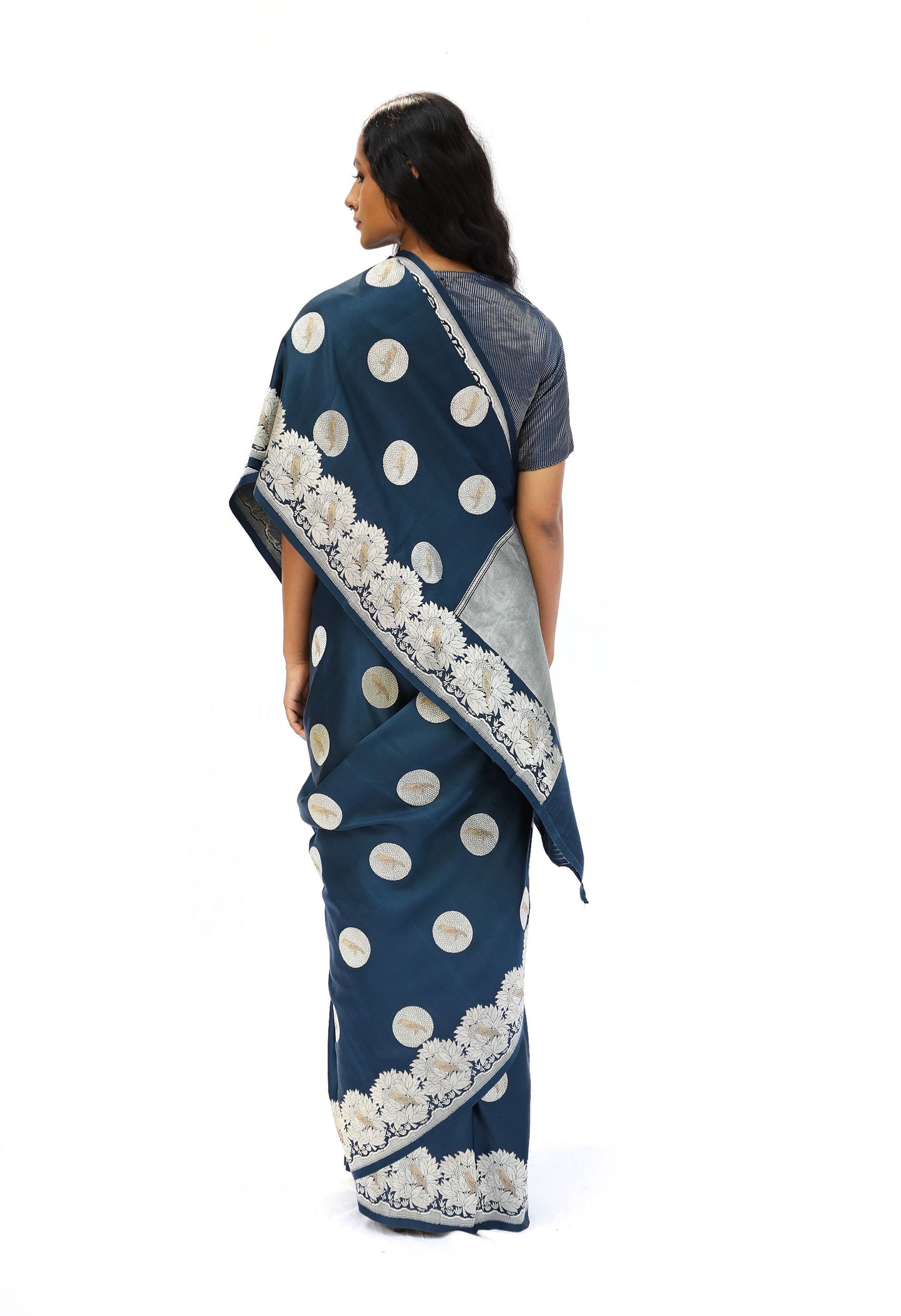 CHIDIYA – teal blue saree