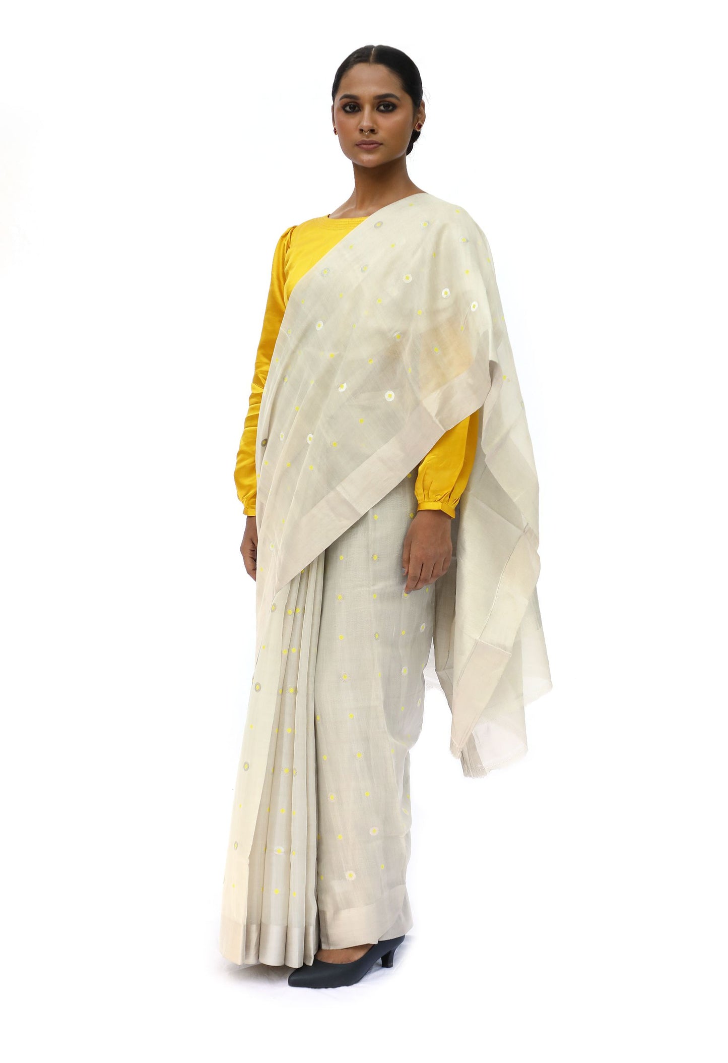 Ella - Ivory White Saree