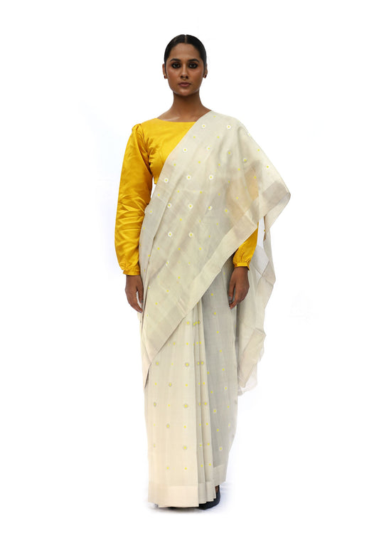 Ella - Ivory White Saree