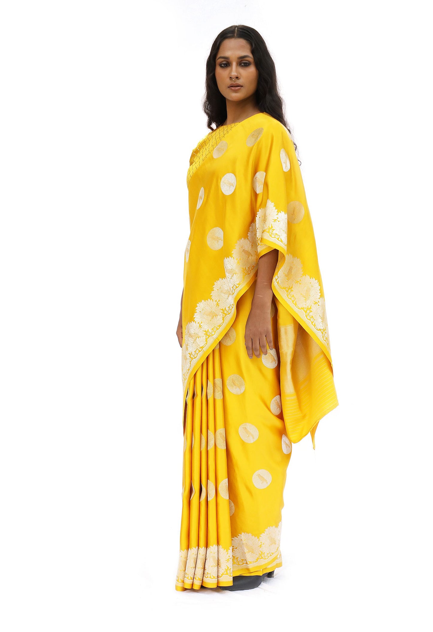 PATABAHAR – yellow gajji silk saree