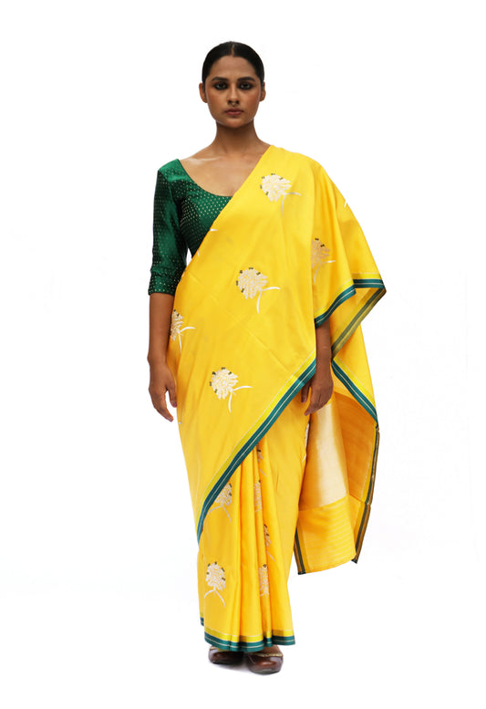 Prakriti - Mustard Katan Silk Saree