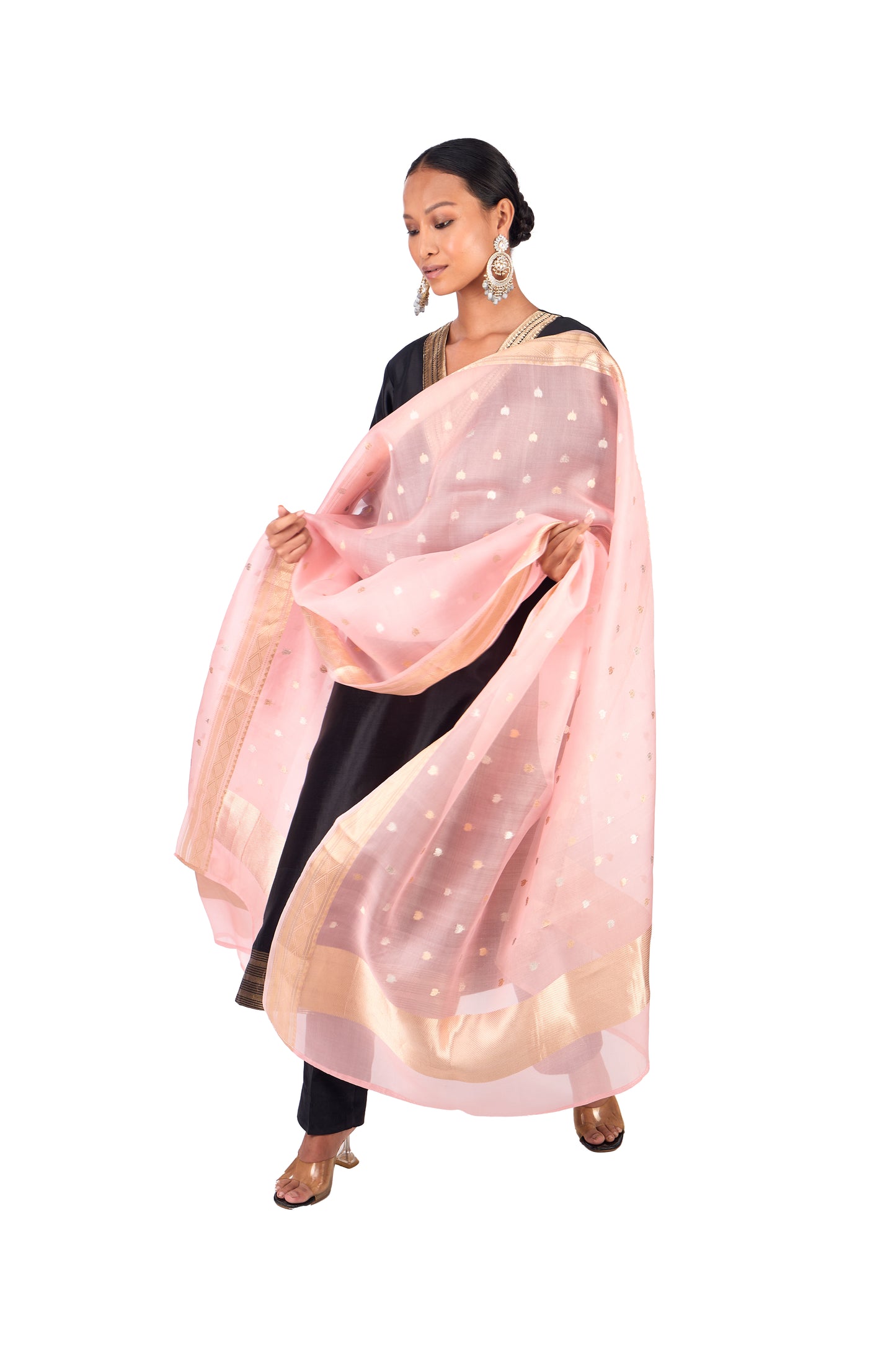 Pink Organza Dupatta