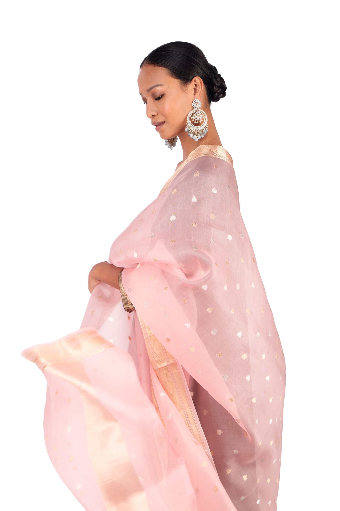 Pink Organza Dupatta