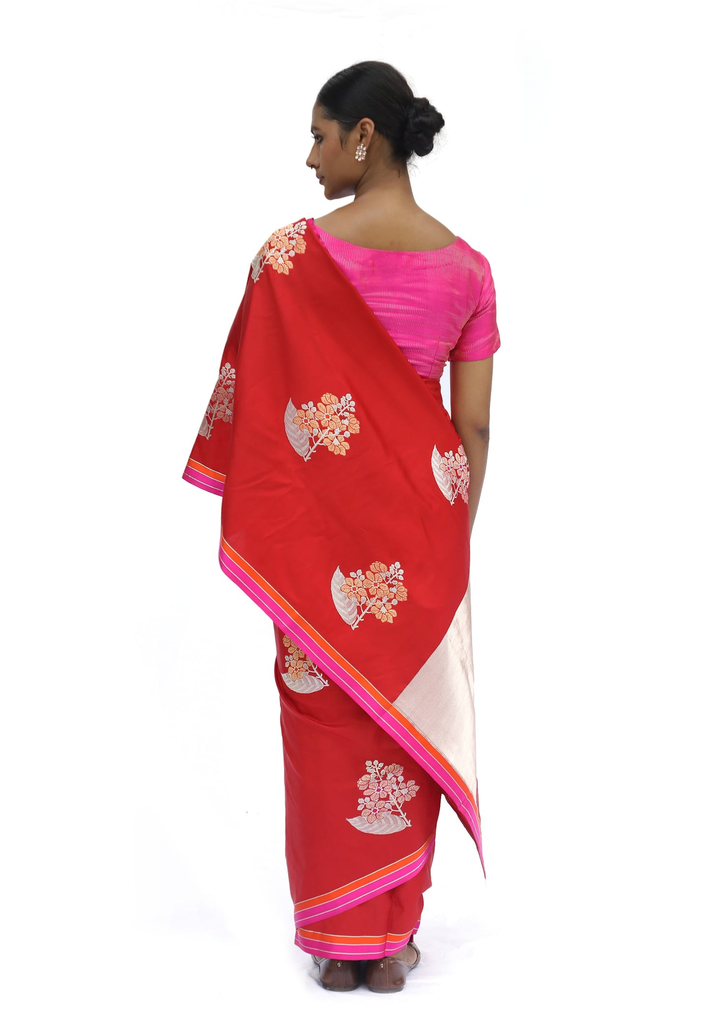 URVI- Vermillion Red Katan Silk Saree