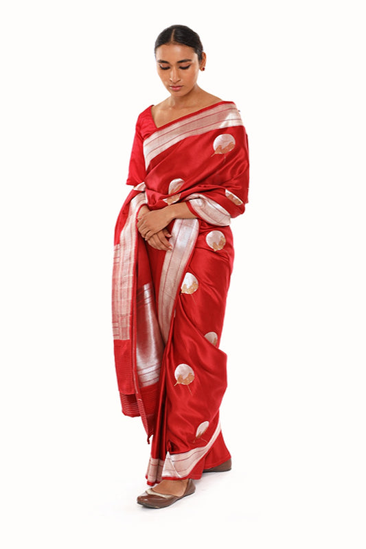 AGILA-VERMILLION RED SAREE