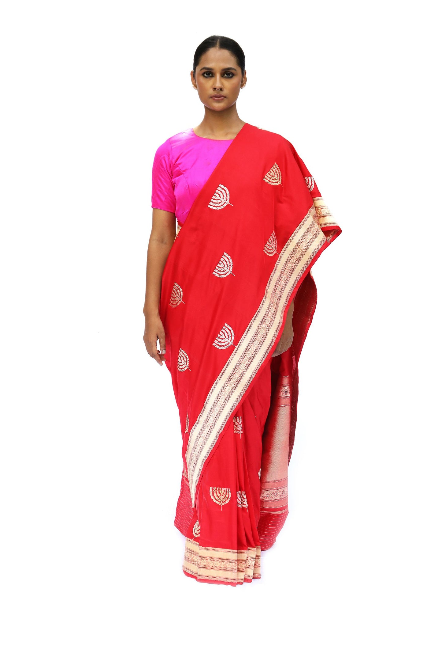 SUMAH - sindoori red katan silk saree