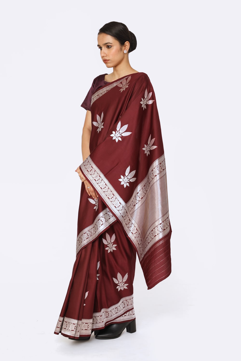 KETKI - Dark Wine Saree