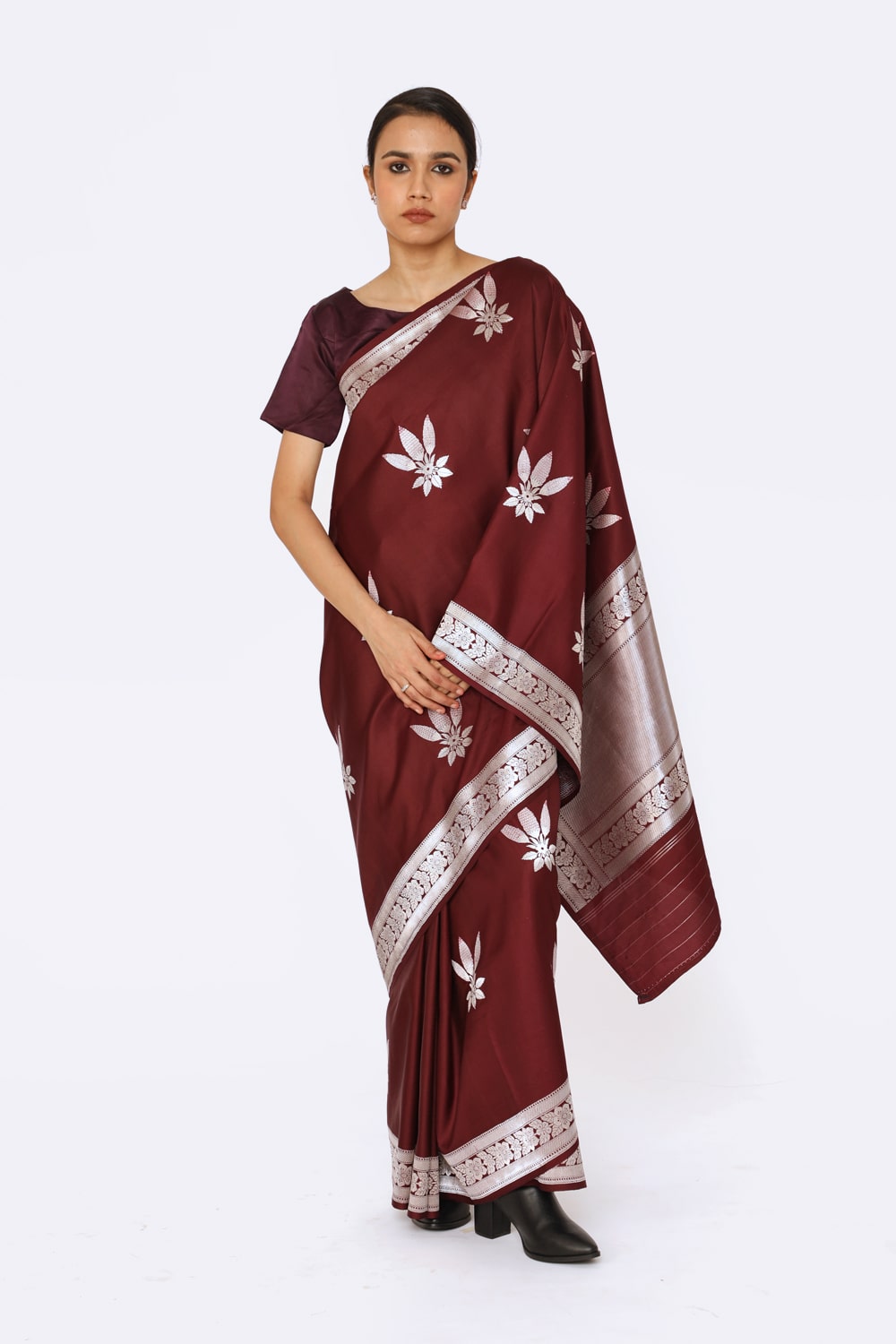 KETKI - Dark Wine Saree