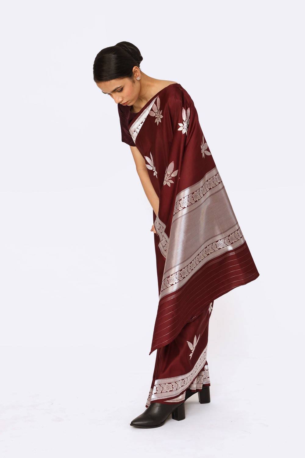 KETKI - Dark Wine Saree