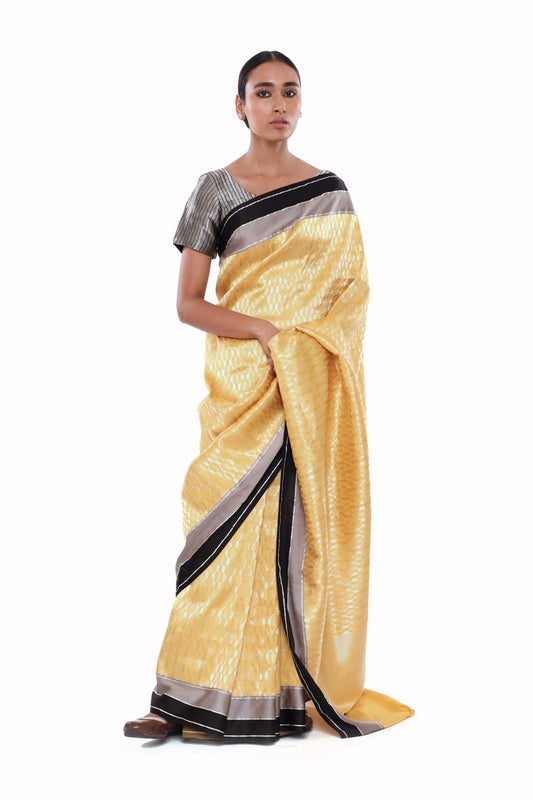 ITTA - lemon yellow saree