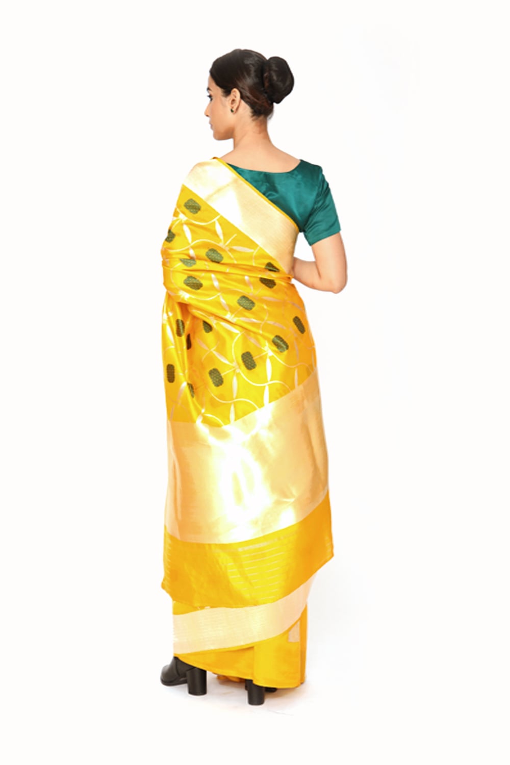 AJILA-MUSTARD SILK SAREE