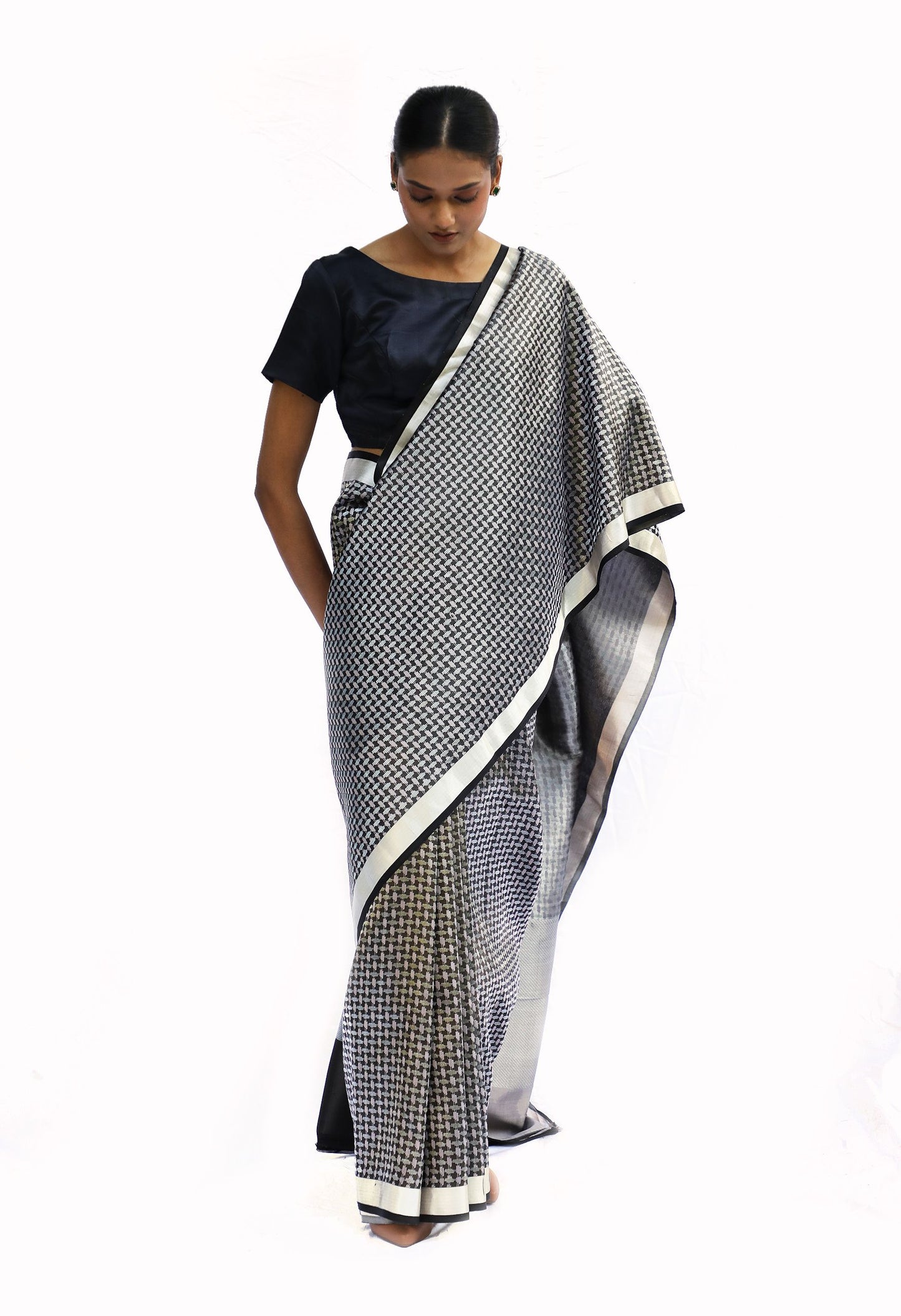 VARNIKA - black mashru silk saree