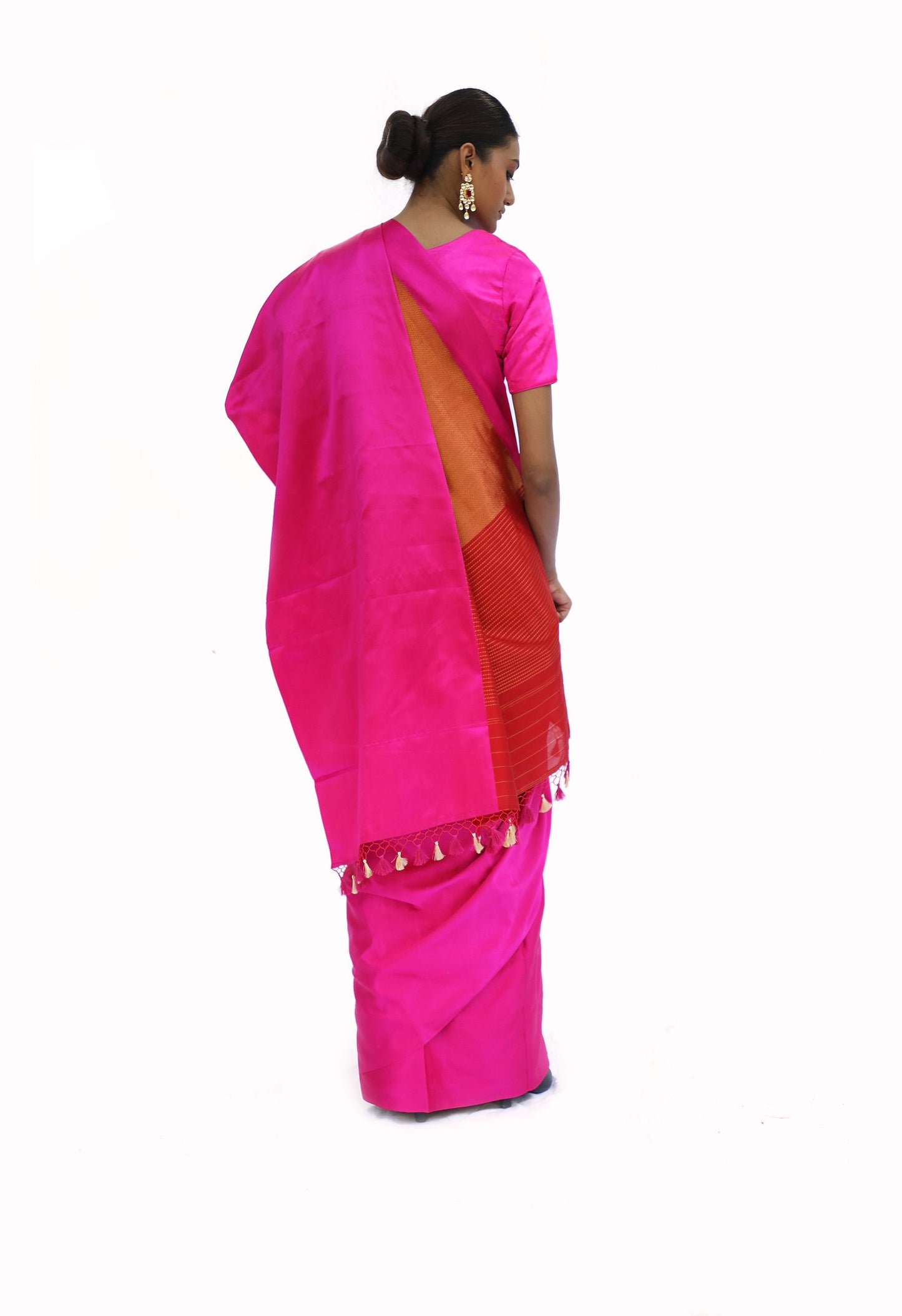 OMANA - rani pink mashru silk saree