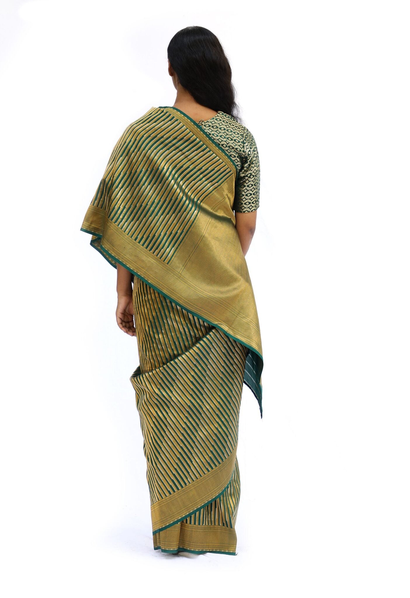 ADVAITA - moss green saree