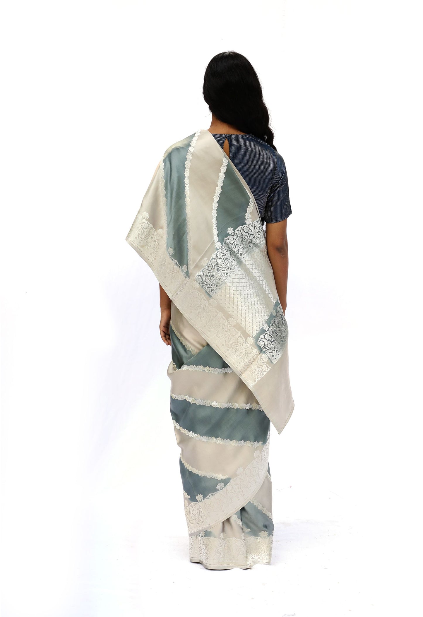 MM - GREY MASHRU SILK