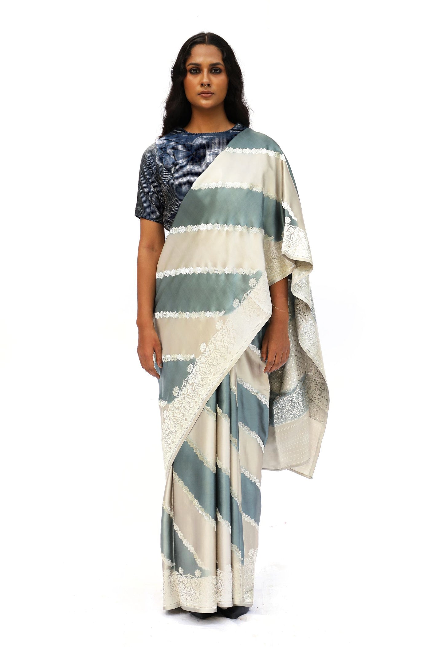 MM - GREY MASHRU SILK